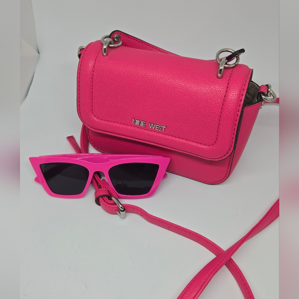 Barbie Costume Accessories- Nine West Fuchsia Crossbody Bag And Sunglasses